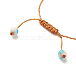 Круглый браслет из плетеных бусин из натурального белого нефрита&nbsp;BJEW-JB07969-04