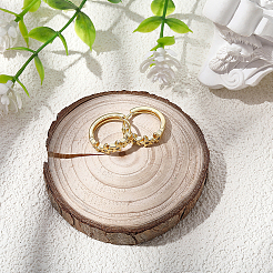 1 пара серег-колец в форме звезды из латуни с прозрачным кубическим цирконием&nbsp;EJEW-BBC0002-13