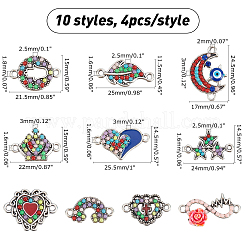 40 pièce 10 liens/connecteurs en alliage de couleur argent antique&nbsp;FIND-CA0003-36
