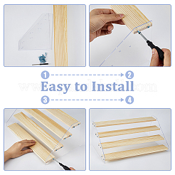 Прямоугольный акриловый органайзер с деревянными минифигурками&nbsp;ODIS-WH0038-102C