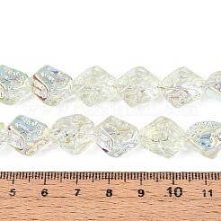 Прозрачность гальванизированные стеклянные бусины нити&nbsp;GLAA-T023-41A-07