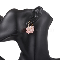 Серьги-гвоздики с цветком из латуни и смолы&nbsp;EJEW-TA00778-02