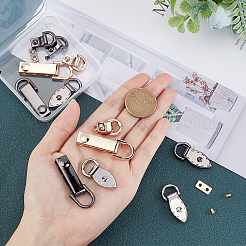 3色合金ハンガーリングとバッグロッククラスプ  鉄ネジ付き  バッグ交換用アクセサリー用  ミックスカラー  4.9x1.6x0.7cm  穴：11x11mm&nbsp;FIND-WR0001-86