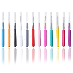 60 шт. 12-х цветные пластиковые щетки для чистки AJEW-CN0004-01