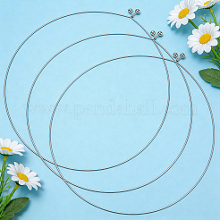 3個 1mm 304ステンレススチールチョーカーネックレス作り  硬いネックレス  ステンレス鋼色  内径：5.12インチ（13cm）&nbsp;NJEW-CN0001-23