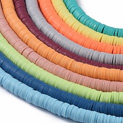 Плоские круглые бусины из глины ручной работы полимерные CLAY-R067-6.0mm-M3