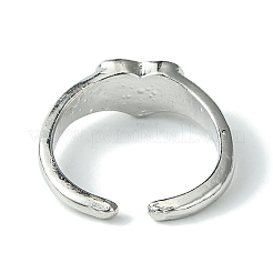 Открытые манжеты из сплава сердца с эмалью RJEW-K275-04P