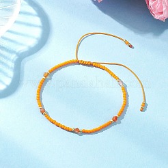 Плетеные браслеты из бусин из натурального сердолика и стеклянных бус&nbsp;BJEW-JB12605-03