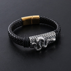 Braccialetti in cordino di pelle PU intrecciata punk&nbsp;VJ0992-2