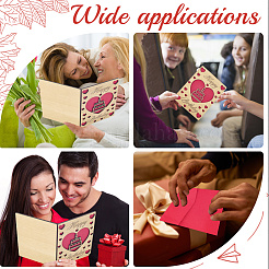 Деревянные поздравительные открытки на день рождения&nbsp;DIY-CP0011-91E