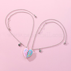 Симпатичные эмалевые ожерелья с магнитным кулоном в виде сердца дельфина из сплава для женщин FS-WG5DB88-01