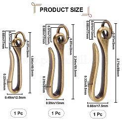 3 шт. 3 стиля застежки-крючки из сплава в тибетском стиле FIND-CP0001-72