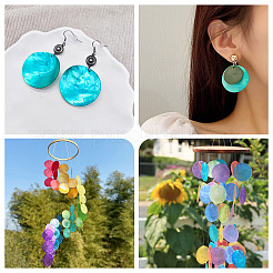 42 шт. подвески из натуральной ракушки капиз&nbsp;SSHEL-TA0001-18