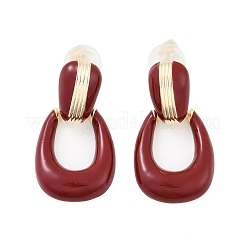 Orecchini a bottone in ottone smaltato&nbsp;EJEW-P301-11G