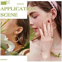 60 шт. эмалевые бусины из сплава светло-золотистого тона&nbsp;ENAM-PH0003-26B