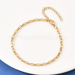 Женские браслеты-цепочки из прямоугольных звеньев нержавеющей стали 201&nbsp;LS-BJEW-G767-01C-G