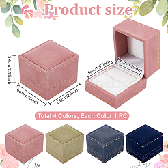 4 caja de embalaje para anillos de terciopelo de 4 colores&nbsp;CON-PH0003-82