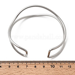 Браслеты-манжеты из нержавеющей стали 304 для женщин BJEW-Z150-01P-02