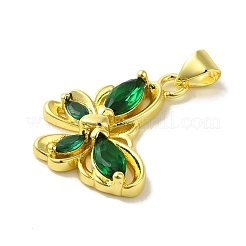 Латунь со стеклянными подвесками&nbsp;KK-Z042-01G-04