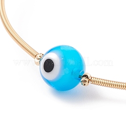 Круглый браслет-манжета лэмпворк с бусинами&nbsp;BJEW-JB08333-02