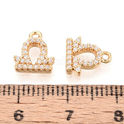 Breloques en laiton avec zircone cubique de micro pave&nbsp;KK-N263-148G-G