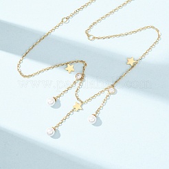 Collane con pendente in acciaio inossidabile 304 e strass di cristallo per donna&nbsp;NJEW-F378-01G-04