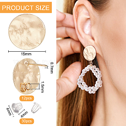 12 pieza de fornituras de aretes de latón&nbsp;KK-BC0011-35