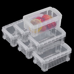 Прозрачный пластиковый штабелируемый мини-органайзер для бисера с запирающейся крышкой CON-WH0123-31E