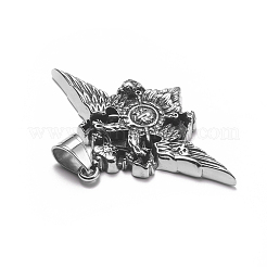 304ステンレスペンダント  ワシ  アンティークシルバー  41x61x5.5mm  穴：10x7mm&nbsp;STAS-G219-02AS