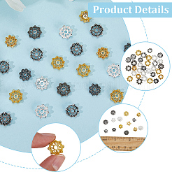 112 шт. 8 стиля тибетских стилей сплава бусин колпачки&nbsp;TIBE-SC0002-41