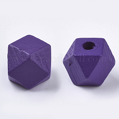 Покрашенные брызгами натуральные деревянные бусины WOOD-S055-18B-M