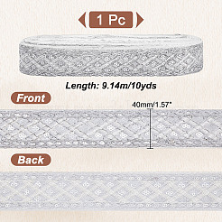 Кружевная отделка из полиэстера с ромбической вышивкой OCOR-WH0090-83B