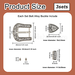 Ensembles de boucles de ceinture en alliage&nbsp;FIND-WH0155-038