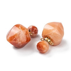 Ограненный натуральный топаз нефрит открывающиеся подвески для флаконов духов&nbsp;G-P435-A-06G