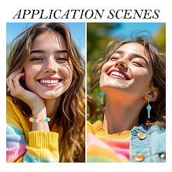 35 шт. 7-х цветные бусины из акриловой смолы ручной работы со стразами&nbsp;CLAY-TA0001-90A