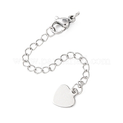 Удлинитель цепочки из нержавеющей стали 304 с подвесками в виде сердечек.&nbsp;STAS-G383-03P