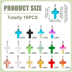 17 Uds 17 colgantes de vidrio transparente de colores&nbsp;GLAA-TA0003-75
