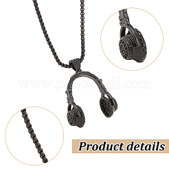 3 шт. 3 цвета сплава музыкальная гарнитура кулон ожерелье комплект для женщин NJEW-AN0001-28