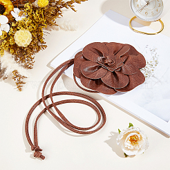 Taillengürtel aus PU-Leder mit Blumenknoten&nbsp;AJEW-GF0014-11A