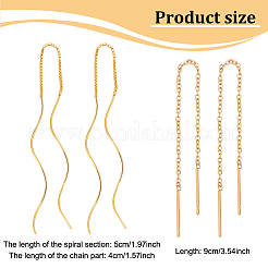 4 пара 4-х стилевых сережек-кисточек из нержавеющей стали EJEW-AN0002-91