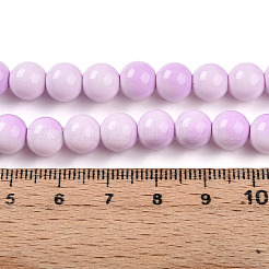 Выпечка окрашенные стеклянные бусины пряди DGLA-N012-8mm-02