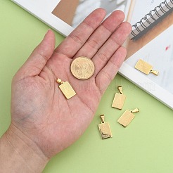 イオンプレーティング（IP）304ステンレスペンダント  ノッサセニョーラアパレシーダの長方形  ゴールドカラー  20.5x12x2mm  穴：6x4mm&nbsp;STAS-M245-22G