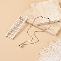 Ожерелье из сплава с подвеской в виде футбольного мяча и цепочками из нержавеющей стали 304 NJEW-JN04040