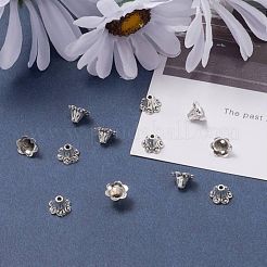 Тибетский стиль сплава цветок колокольчик филигранный бусины&nbsp;X-TIBEB-O005-02