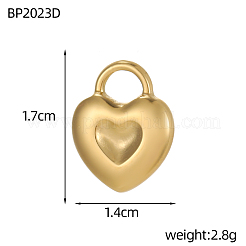 Подвески в форме сердца из нержавеющей стали 304 STAS-OY004-37G