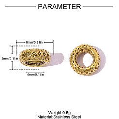 Рондель 304 нержавеющая сталь европейские бусины&nbsp;STAS-OY007-73G