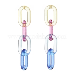 2 paire 2 couleurs couleur bonbon acrylique câble chaîne gland balancent boucles d'oreilles pour les femmes&nbsp;EJEW-JE04769