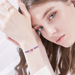 1 нить натуральных шевронных аметистовых бусин G-GO0001-16