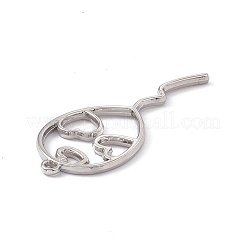 合金ペンダント  ハートチャーム付きバルーン  プラチナ  39x16x1.5mm  穴：1.2mm&nbsp;FIND-G040-01P