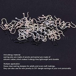 プラスチックピアスフック  水平ループ付き  ミックスカラー  11x9x0.6mm  22ゲージ  穴：0.5mm  30個/カラー  120個/箱&nbsp;KY-PH0007-07